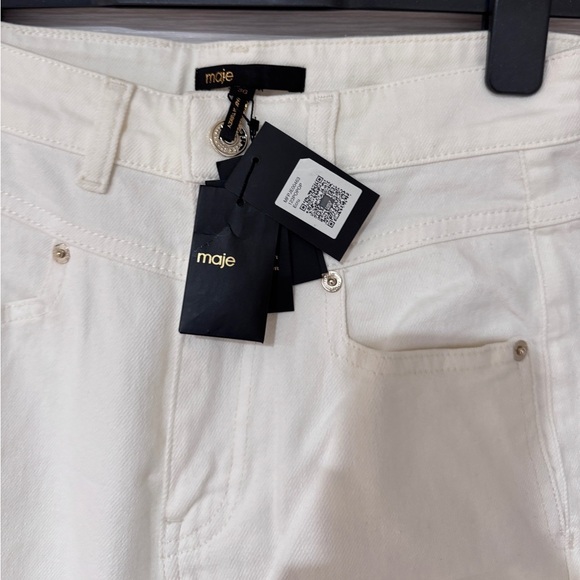 NWT MAJE Cotton Pants In Ecru Sz. 36 - Picture 5 of 12